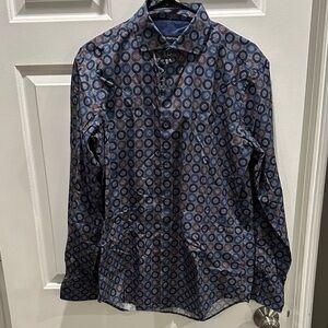 Men's Blue Patterned Shirt